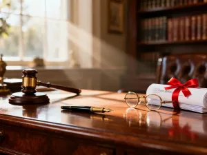 Eleganckie pióro wieczne leżące na stosie formalnych dokumentów i czystym formularzu wniosku w biurowym otoczeniu.