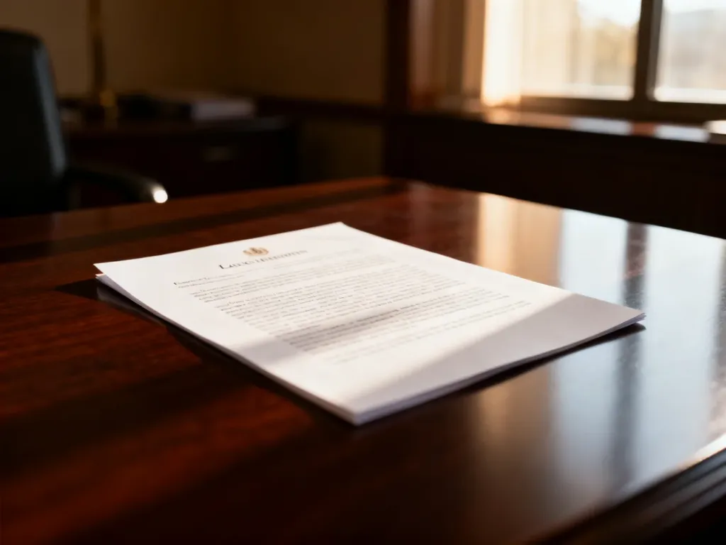 Oficjalny dokument leżący na biurku, symbolizujący proces uzyskiwania zaświadczenia o niekaralności.